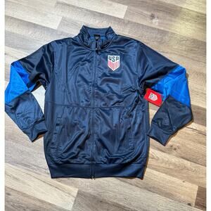 USA Soccer Navy Track Jacket Men’s Medium NWT Full Zip USSF Crest Fan Gear